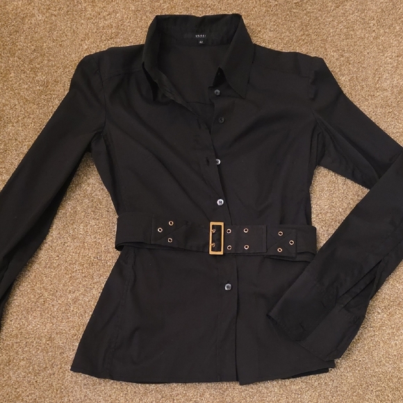 Gucci Black Button-Up Belted Shirt Tom For Era - Picture 2 of 7